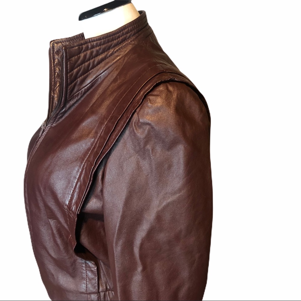 Vintage Berman’s Maroon Leather Moto bomber jacket